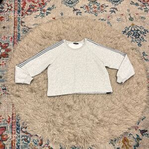 Maeve Sporty Stripe Crew-Neck Sweatshirt size small